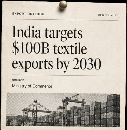 India targets $100B textile exports by 2030